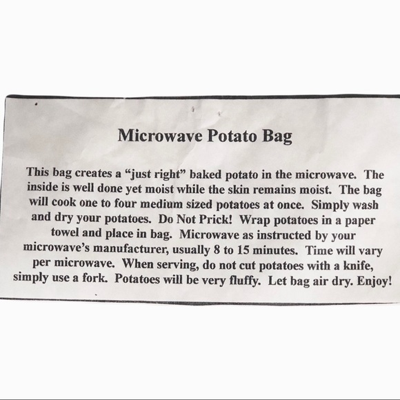 Microwave Potato Bag cooks one to four potatoes at a time. - Picture 3 of 8